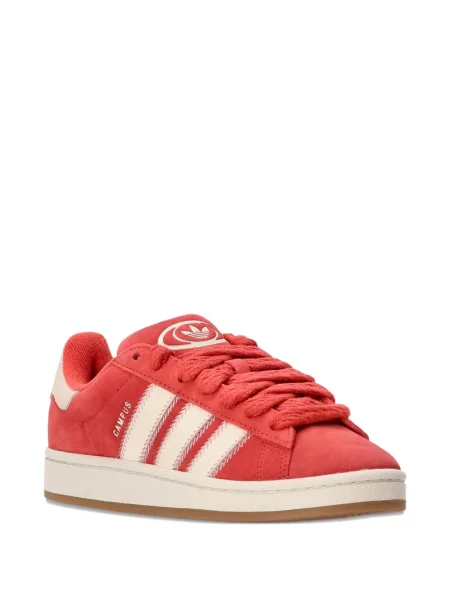Велурени маратонки Adidas Originals на райета червено