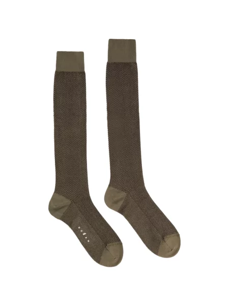 Jacquard čarape Hogan s herringbone uzorkom smeđa
