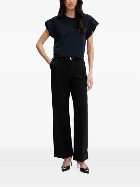 Tricou Twinset cu broderie albastru