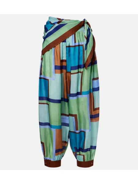 Pantaloni Zimmermann din satin cu imagine conici