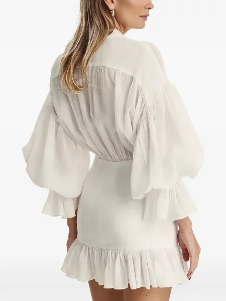 Rochie mini Sofia Erhan cu volane alb