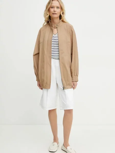 Max Mara Leisure kurtka przejściowa oversize beżowy
