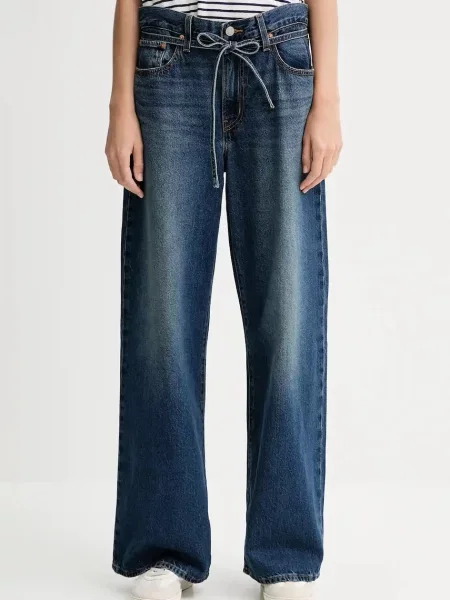 Levi's jeansy XL STRAIGHT high waist granatowe