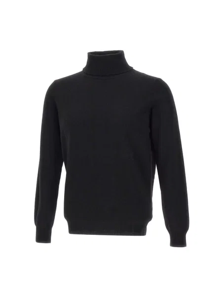 Sweter z golfem Kangra wełniany do golfa czarny