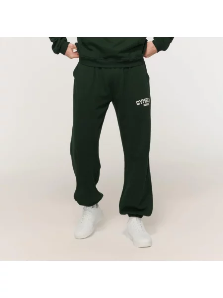 Spodnie dresowe fitness oversize Varsity zielone