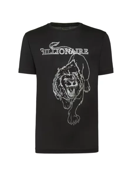 Tricou Billionaire cu imagine cu decolteu rotund negru