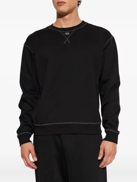Pulover Diesel cu decolteu rotund negru