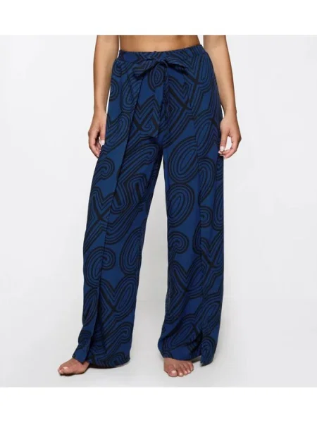 Triumph Текстилни панталони Beach MyWear Wide Leg тъмносин