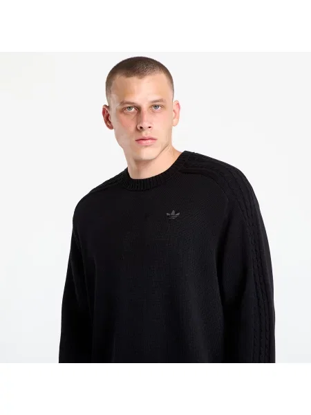 Пуловер adidas Premium Essentials Knit Crewneck Black/ Semi Lucid Fuchsia M черно