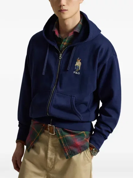 Șosete Polo Ralph Lauren cu model herringbone cu broderie plasă albastru