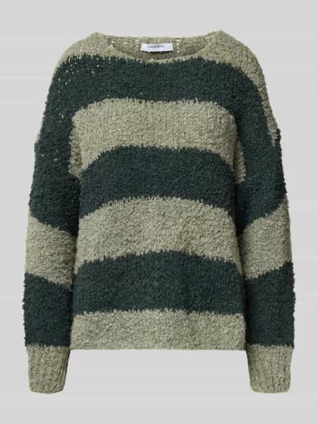 Sweter z dzianiny z prążkowanymi zakończeniami rękawów Zabaione