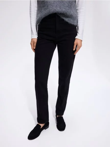 Reserved Джинси mom fit slim із подовженою штаниною чорний