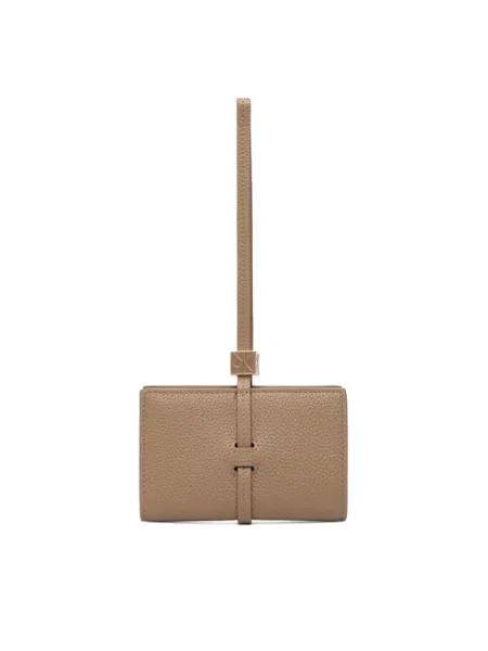 Calvin Klein Portfel Emblem Hw Pebble Wallet On Strap beżowy