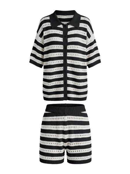 Imily Bela Costum cu pantaloni negru alb