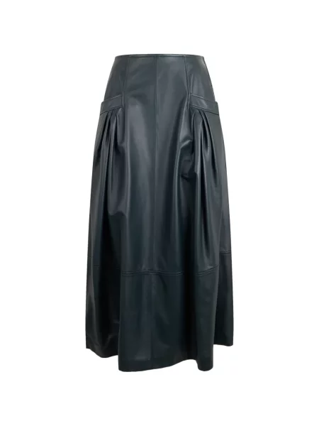 Fustă din piele Alberta Ferretti albastru