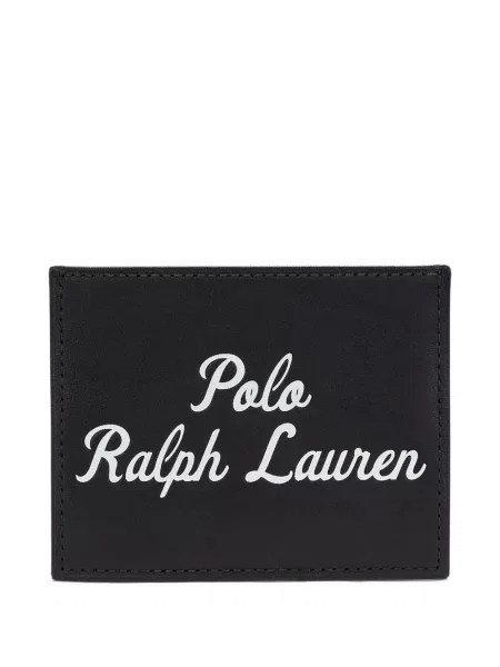 Tricou Polo Ralph Lauren din piele cu broderie în carouri maro