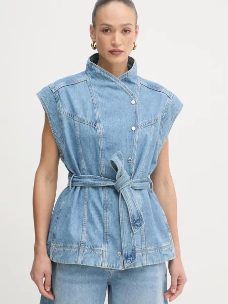 BOSS Orange bezrękawnik jeansowy C VEST niebieska