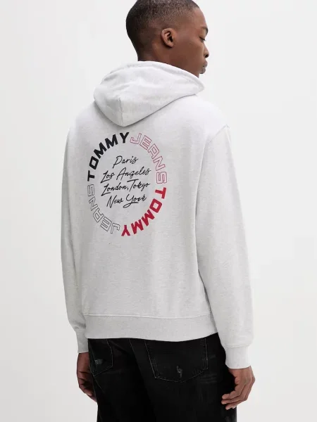 Tommy Jeans Bluza z kapturem szara