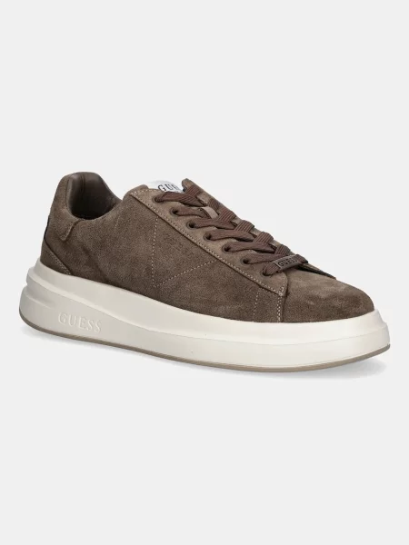 Guess Sneakers ELBA | piele întoarsă maro