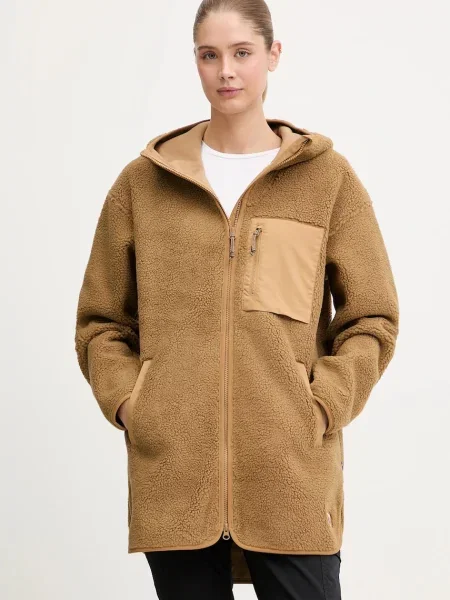 Fjällräven Vardag Pile Fleece Long W Kobiety Bluzy i bluzy z kapturem Fjällräven Size: S brązowy