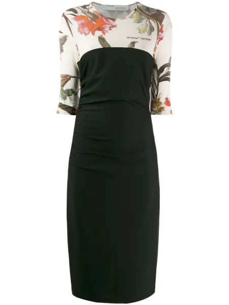 Sukienka midi Off-white do kolan garniturowa biała