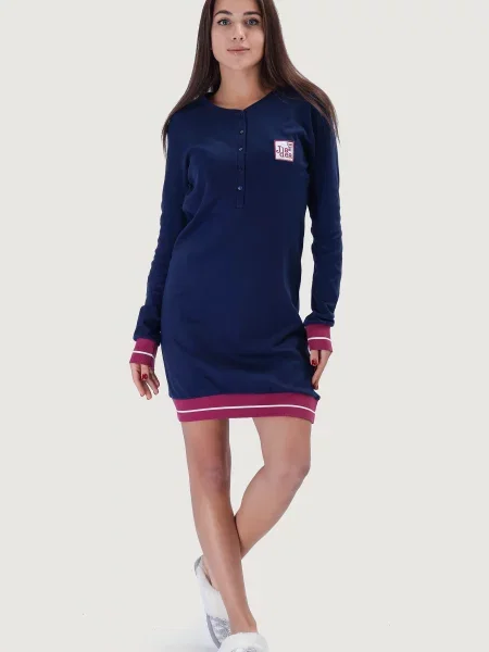 Трикотажная ночнушка синя