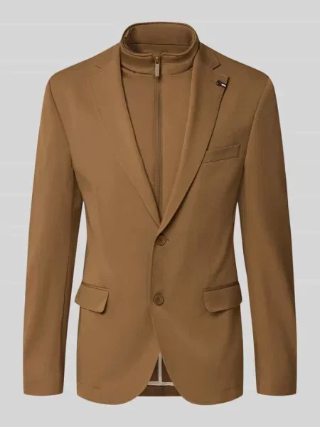 Krój slim fit marynarka z efektem 2 w 1 z z patką Bugatti