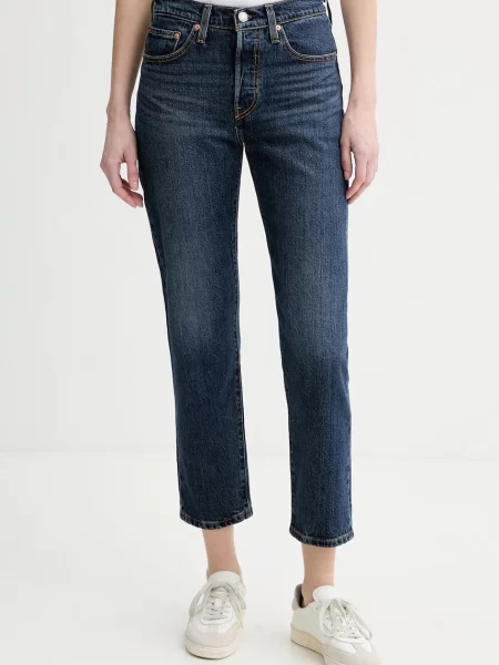 Levi's jeansy CROP niebieskie