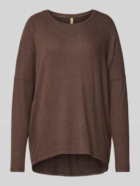 Bluza z prążkowanym okrągłym dekoltem model ‘Biara’ Soyaconcept