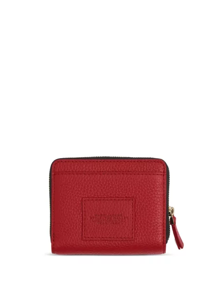 Iš natūralios odos raštuotas piniginė Marc Jacobs raudona