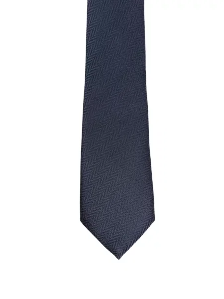 Cravată Giorgio Armani cu model herringbone albastru