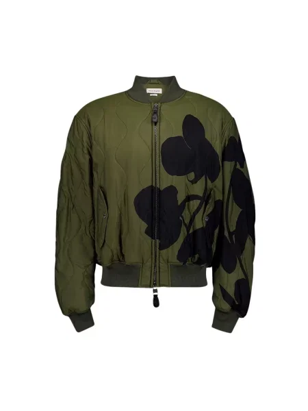 Kurtka bomber Alexander Mcqueen pikowany zielony