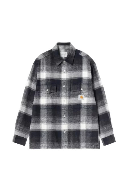 Cămașă Carhartt Wip în carouri albastru