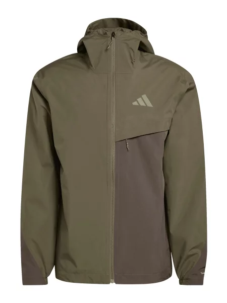 ADIDAS TERREX Μπουφάν πεζοπορίας MULTI 2 LAYER CLIMAPROOF RAIN χακί / λαδί λευκό