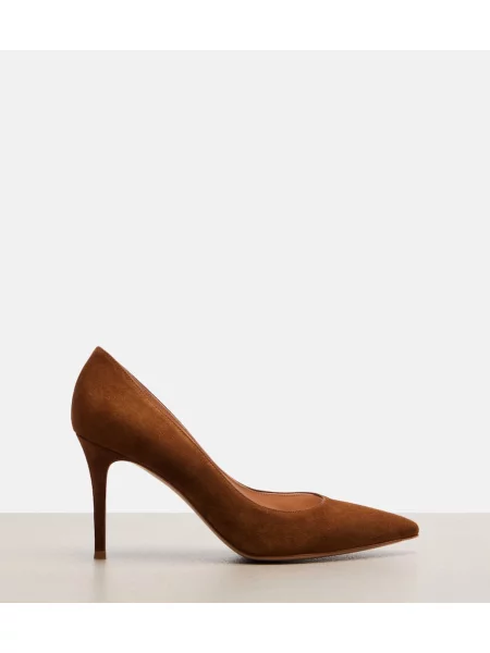 Pantofi cu toc Gianvito Rossi din piele de căprioară maro