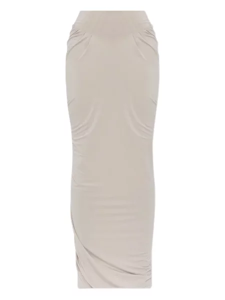 Fustă Entire Studios din jerseu drapată alb