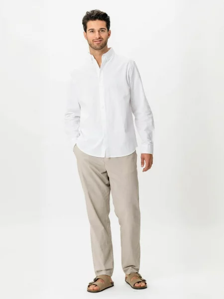 TEESHOPPEN Cămașă Linen Blend alb