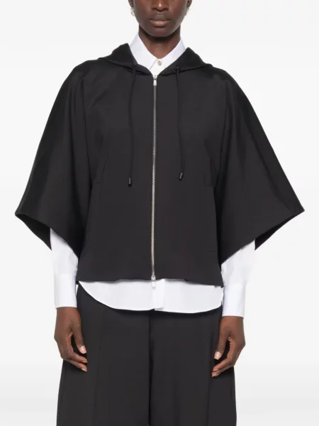 Geacă Max Mara cu glugă negru