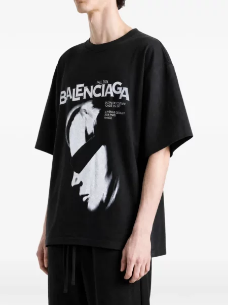 Tricou Balenciaga cu imagine negru