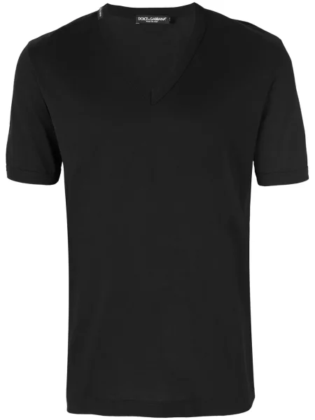 Tricou Dolce & Gabbana cu decolteu în V negru