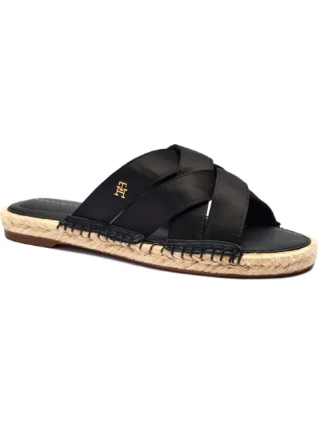 Tommy Hilfiger Papucs bőr hozzáadásával fekete