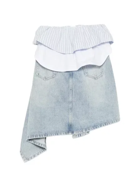 Fustă din denim Feng Chen Wang asimetrică albastru