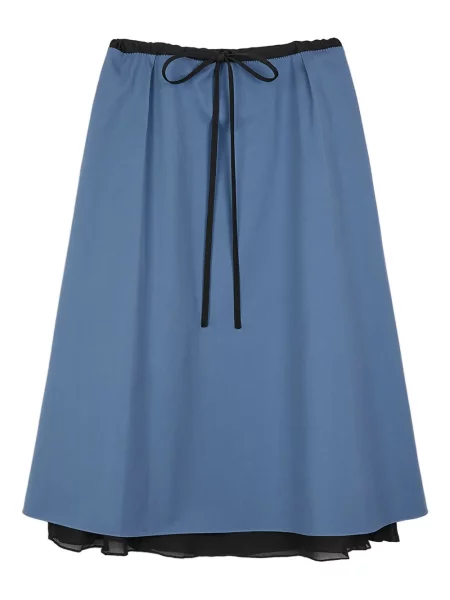 Fustă midi Ports 1961 până la genunchi albastru