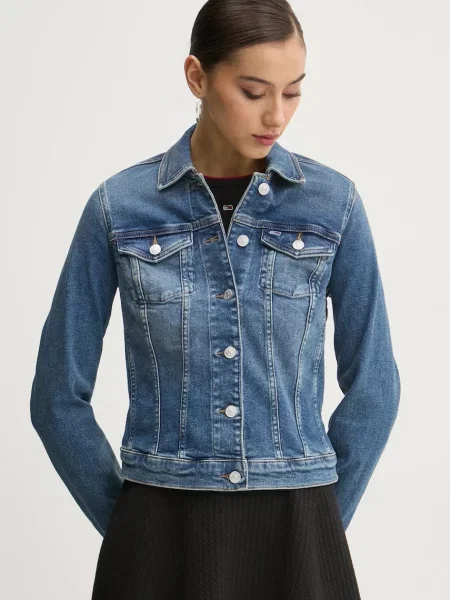 Tommy Jeans geacă din denim femei de tranziție albastru