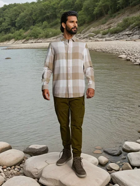 Картата сорочка сіро-коричневий коричнева