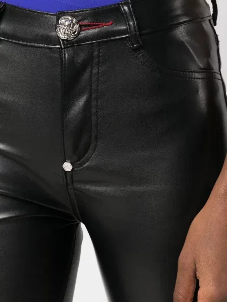 Talia legginsy Philipp Plein prążkowane czarne