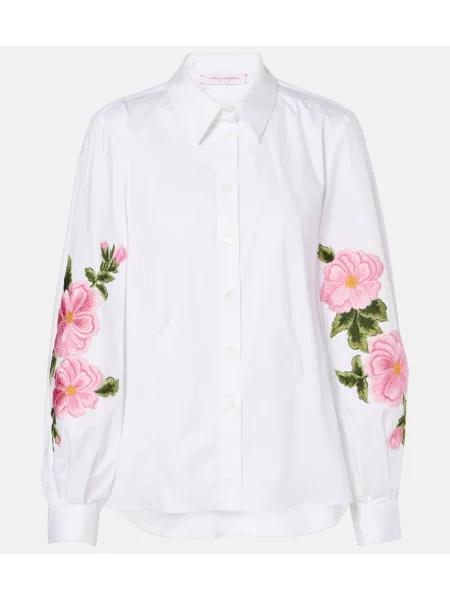 Cămașă Carolina Herrera cu model floral alb