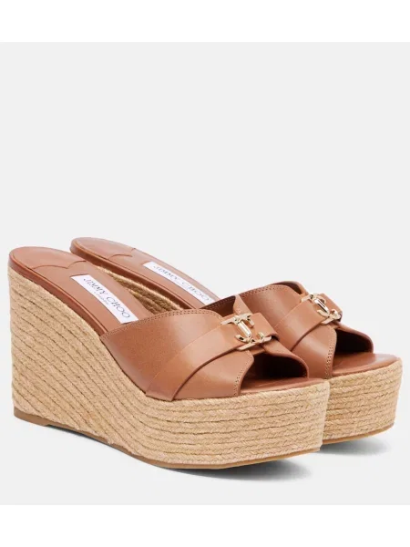 Sandale Jimmy Choo din piele cu platformă maro