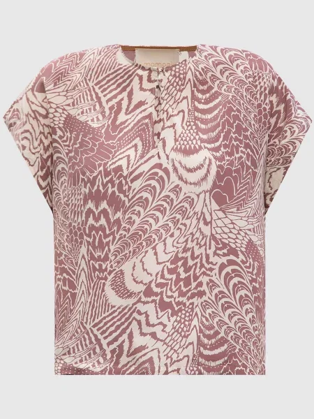 Блуза CAYENNE із шовку в принт Momoni бордова