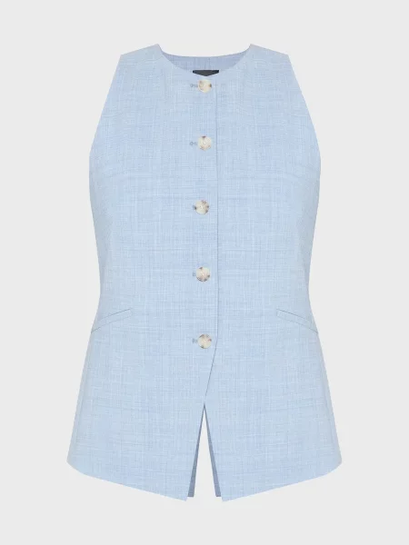 Вовняний жилет Boss блакитний